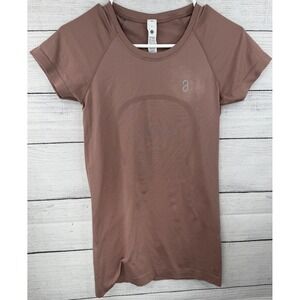 Lululemon Short Sleeve Mauve Brown Running Shirt Size 4‎